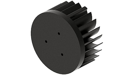 LED star heat sink, ø99mm, H 50mm, Base 10mm, Black anodized