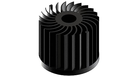 LED star heat sink, ø99mm, H 80mm, Base 10mm, Black anodized