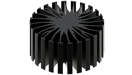 Modular LED star heat sink, ø99mm, H 50mm, Black anodized