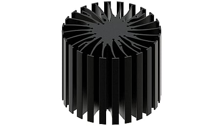 Modular LED star heat sink, ø99mm, H 80mm, Black anodized