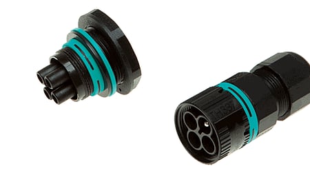 Rundstecker, 3p, Stift&Buchse, Schraubanschluss, Drahtschutz,  D7-12mm, IP68