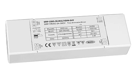 30W DALI/Push+Triac+0/1-10V, 24Vdc Konstantspannung LED Treiber