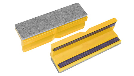 Schonbacken Filz/Kunststoff 100mm gelb, mit Magnetleiste (Paar)