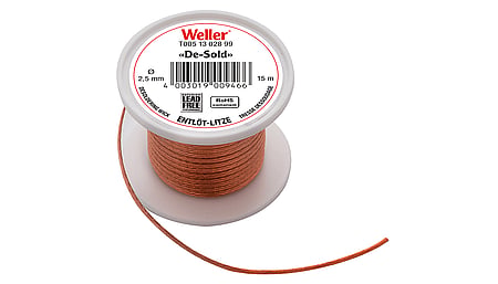 Desoldering braid 15 m spool, width 2.5 mm