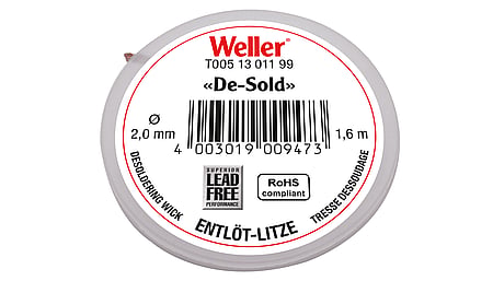 Desoldering braid 1.6 m spool, width 2 mm