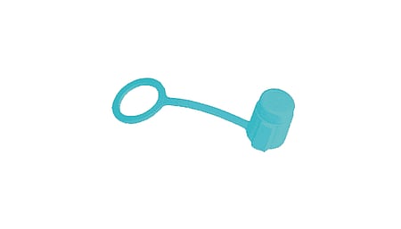 Protective cap for THx.381 socket, with rubber cord "ring fastening", green