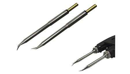 PTC rework tweezer soldering cartridges, curved, (ø x L) 0.4 mm x 14.3 mm, 700 series