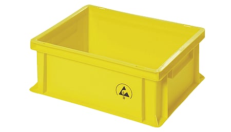 ESD storage containers yellow in various sizes