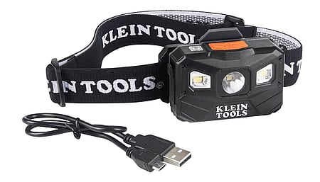 Rechargeable headlamp with fabric strap