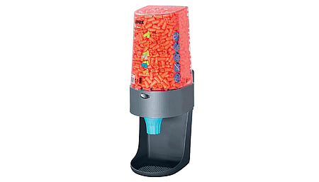 uvex Dispenser "one2click" gefüllt mit 600 Paar uvex com4-fit Gehörschutzstöpsel (SNR 33 dB)