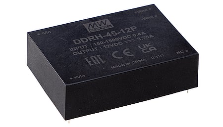 45W DC/DC converter, input 150...1500Vdc, output 12V/3.75A