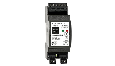 Convertisseur de signal DMX vers DALI, entrée DMX, sortie DALI