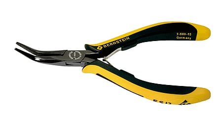 ESD needle nose pliers EUROline dissipative 145 mm smooth gripping surfaces