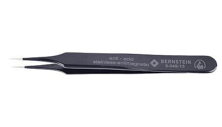 ESD SMD tweezers 110 mm shape 4 stainless steel, dissipative