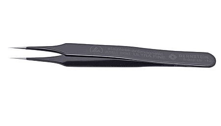 ESD SMD tweezers ULTRA FINE 110mm shape 4 stainless steel, very sharp, dissipative
