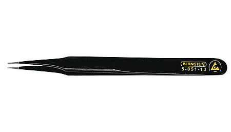 ESD SMD tweezers 120 mm shape 2 stainless steel, dissipative