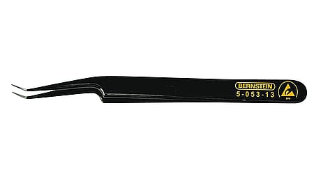 ESD SMD tweezers 110mm shape 5abb stainless steel angle 30° very fine, dissipative