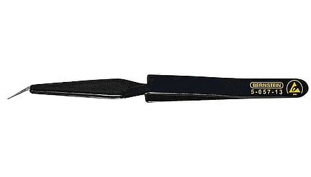 ESD SMD cross tweezers 120mm shape 53c stainless steel, self-holding, dissipative