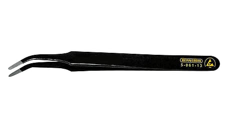 ESD SMD tweezers 115mm shape 2ab stainless steel angle 30° dissipative