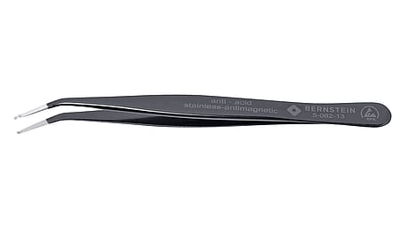 ESD SMD tweezers 115 mm shape 59 stainless steel tip Ø 0.8x1.5 mm 35° dissipative