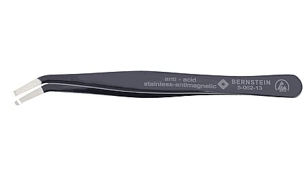 ESD SMD tweezers 115 mm shape 58 stainless steel tip Ø 0.8x3.0 mm 35° dissipative