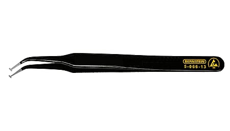 ESD SMD tweezers 120mm shape 8b stainless steel angle 30° dissipative