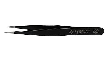 ESD SMD MINI tweezers 85mm shape OC stainless steel, dissipative