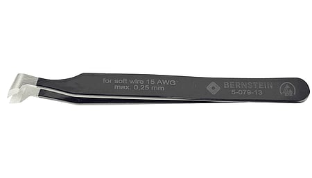 ESD cutting tweezers 115 mm shape 15 AGW carbon steel, dissipative, angled