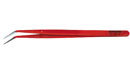Anatomical forceps 150 mm shape 22b with guide pin serrated, lacquered