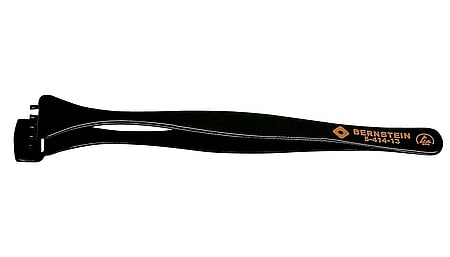 ESD wafer tweezers 130mm shape 5 DWF with teeth, dissipative