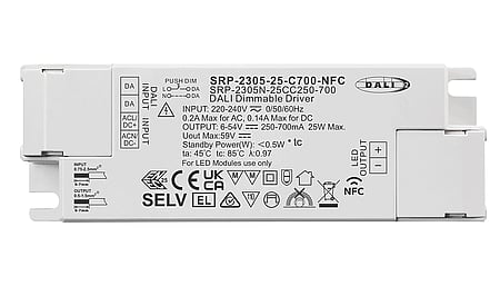 25W DALI2 DT6, AC-PUSH, Konstantstrom LED Treiber, 250-700mA, NFC