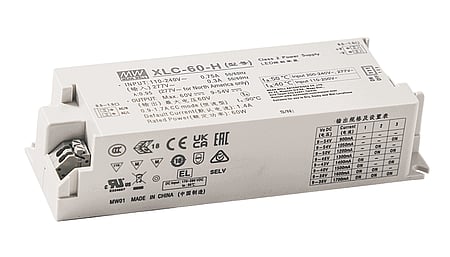60W LED control gear 900mA to 1700mA/9V...54V, 3in1 dimming, NFC