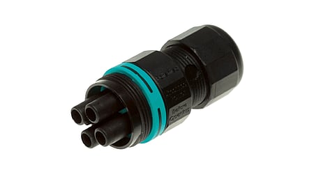 Mini circular connector TH387, socket, 4P, screw connection, IP66/IP68