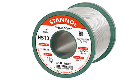 Solder wire HS10, Sn99.3Cu0.7 - TC, RO M1, 1.5mm, 1000g