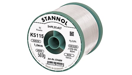 Solder wire KS115, Sn99,3Cu0,7 - FLOWTIN TC, RE M1, 1.2mm, 500g