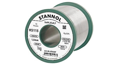 Solder wire KS115, Sn99,3Cu0,7 - FLOWTIN TC, RE M1, 1.5mm, 1000g