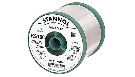 Solder wire KS100, Sn99,3Cu0,7 - FLOWTIN TC, RE L0, 0.7mm, 500g