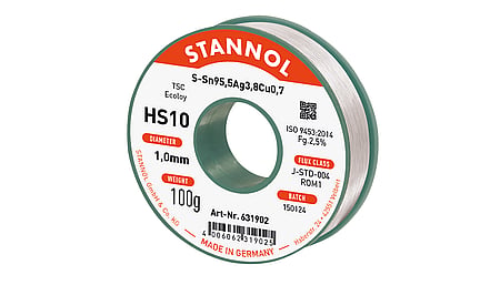 Solder wire HS10, Sn95.5Ag3.8Cu0.7 - TSC, RO M1, 1mm, 100g