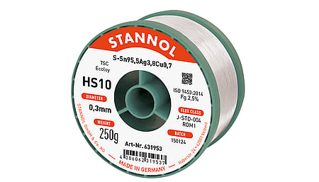 Solder wire HS10, Sn95.5Ag3.8Cu0.7 - TSC, RO M1, 0.3mm, 250g