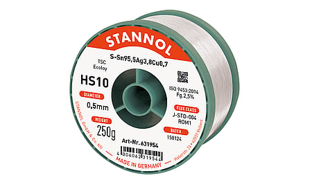 Solder wire HS10, Sn95.5Ag3.8Cu0.7 - TSC, RO M1, 0.5mm, 250g