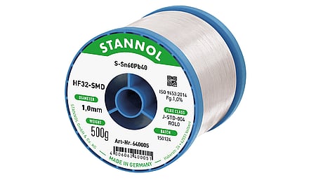 Solder wire HF32, Sn60Pb40, RO L0, 1mm, 500g
