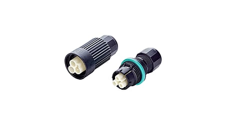 Set: Mini circular connector, 3p, pin+socket, screw connection, D5-12, IP66/IP68