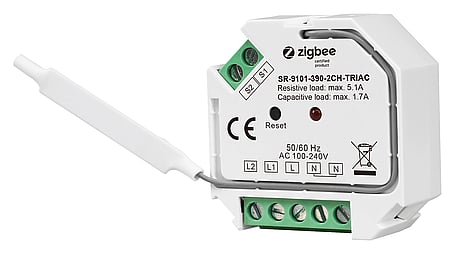 Wireless switching actuator ZigBee 3.0 2x 1170 W 2-gang