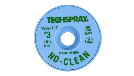 Techspray desoldering braid ESD, 1.9mm x 3m, flux-coated, no-clean