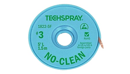 Techspray desoldering braid ESD, 1.9mm x 1.5m, flux-coated, no-clean