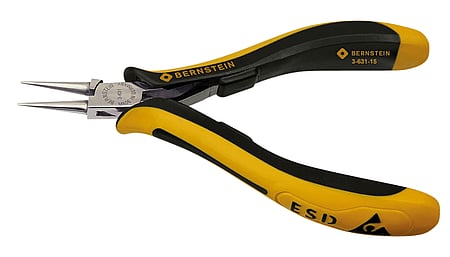 ESD round nose pliers CLASSICline dissipative 120 mm smooth gripping surfaces
