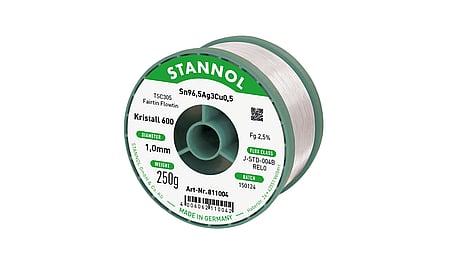 Solder wire crystal 600, Sn96,5Ag3Cu0,5 - FLOWTIN TSC305 - Fairtin, 1mm, 250g