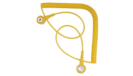 ESD spiral cable for bracelet highly elastic yellow