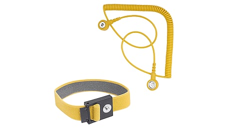 ESD Kontaktarmband mit Spiralkabel, gelb, 2.4 m