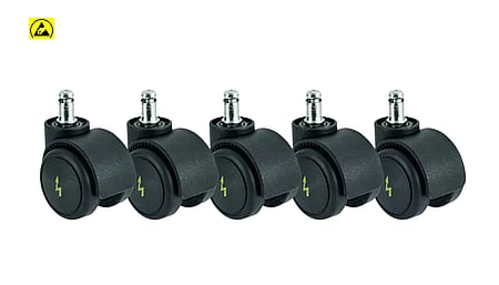 Bimos ESD Seat Stop Casters, Soft, 50 mm, 5 pieces